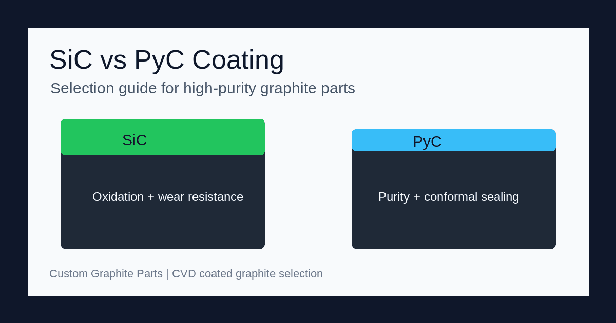 Silicon Carbide (SiC) vs. Pyrolytic Carbon (PyC) Coating on Graphite Parts: A Selection Guide Silicon Carbide (SiC) vs. Pyrolytic Carbon (PyC) Coating on Graphite Parts: A Selection Guide